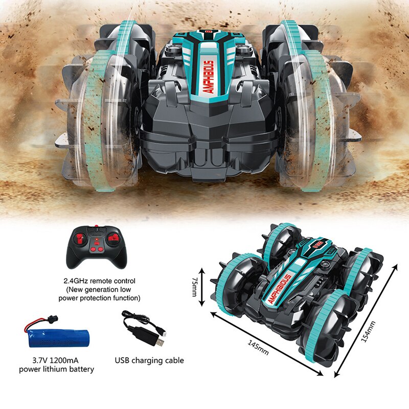 2023 New High-tech Remote Control Car 2.4G Amphibious Stunt RC Car Double-sided Tumbling Driving Children&#39;s Electric Toy for Boy