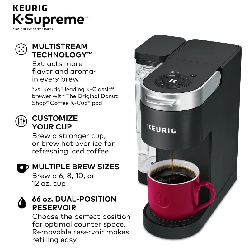 Keurig K-Supreme Single-Serve K-Cup Pod Coffee Maker, Black