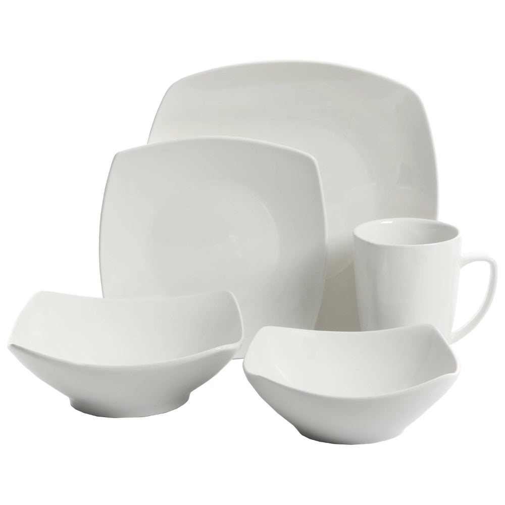 Plate Sets Home Everyday Square Expanded 40-Piece Dinnerware Set