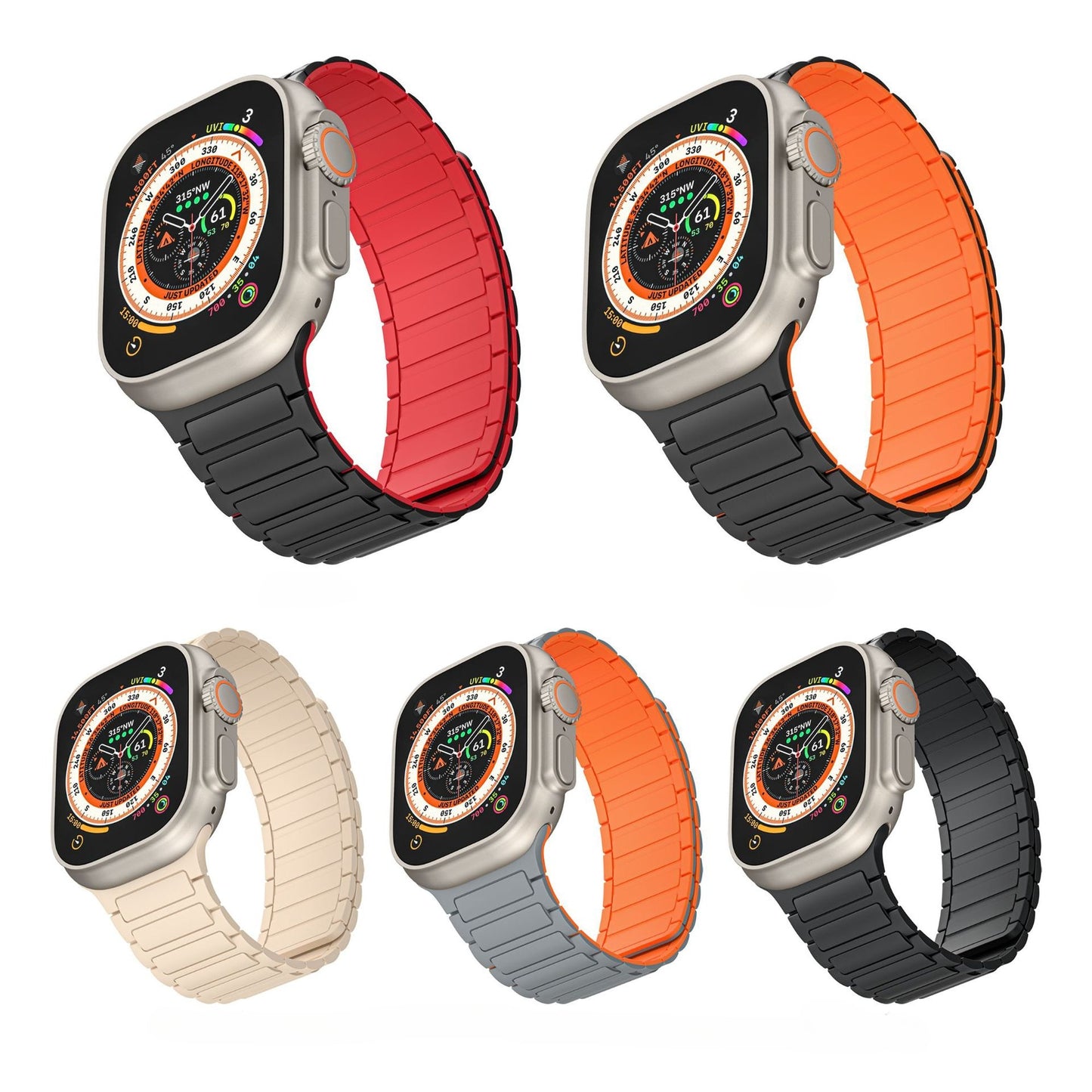 Magnetic sports band for Apple Watch Ultra 49mm 45mm 44 42mm 38 40 41mm silicone men strap for iWatch series 8 7 6 5 4 se 3 loop