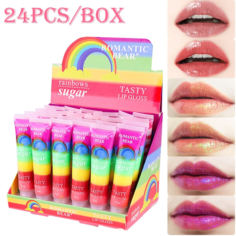 24pcs Lip Tint Peel off Set Red Lip Stain Long Lasting Waterproof Lipstick Lip Gloss Sets for Women Tear-off Colored Matte Lip