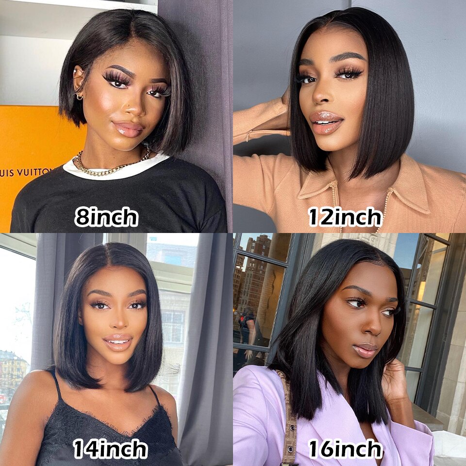 Brazilian Bob Wig Lace Front Wigs for Women Short Bob Straight 13x4 Transparent Lace Frontal Wig 4x4 Closure Wig Natural Hair