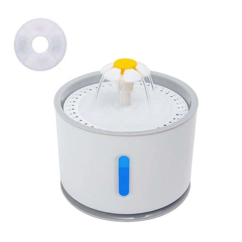 Automatic Pet Water Fountain 2.4l Dogs Cats And Rabbits Drink Water God Round Bowl With Led Light Safety And Silent Pet Supplies