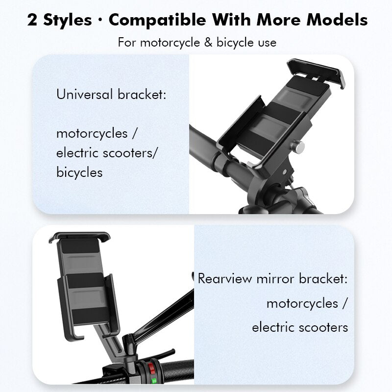 HouDeOS Bike Phone Holder  For Motorcycl and BICYCL Aluminum alloy Handlebar Mount for 4.7-6.8 inch iPhone Samsung Xiaomi Huawei