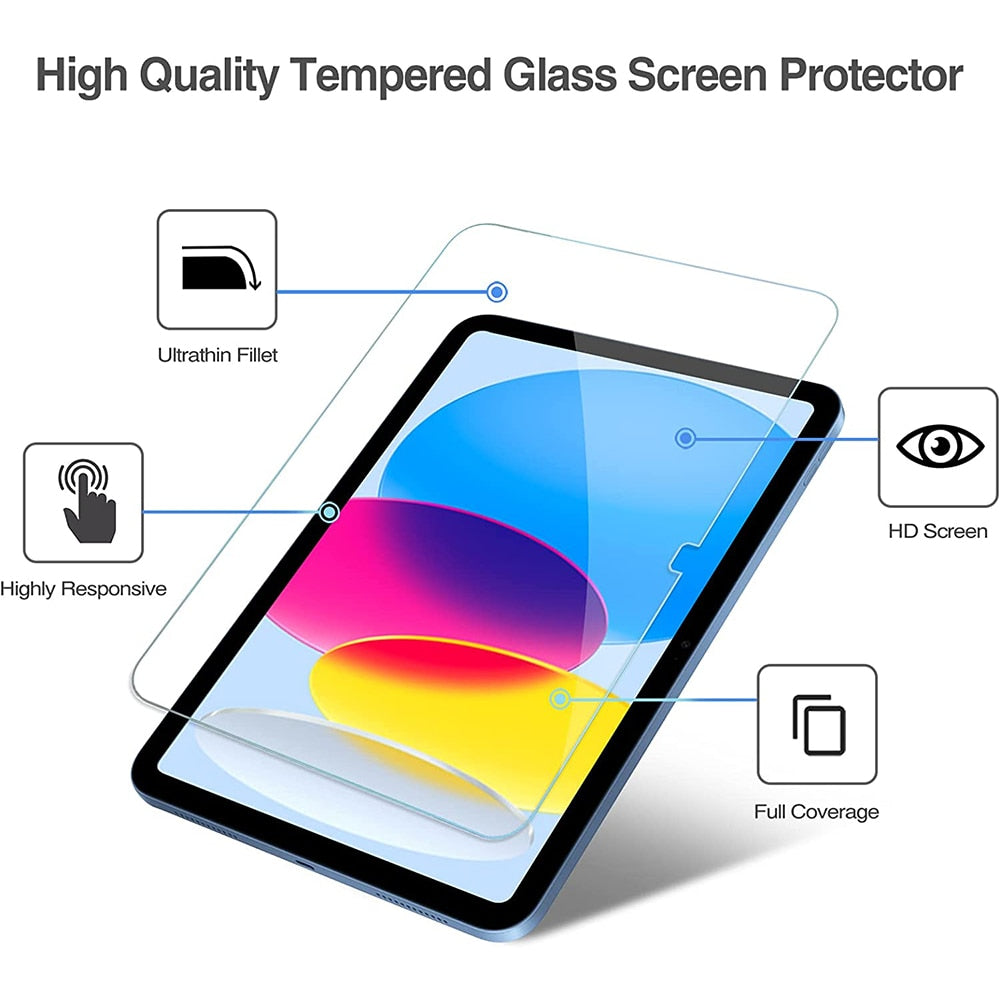 Tempered Glass For Apple iPad 10 10.9 inch 2022 A2757 A2777 Full Coverage Screen Protector Glass For iPad 10th Generation 10.9''