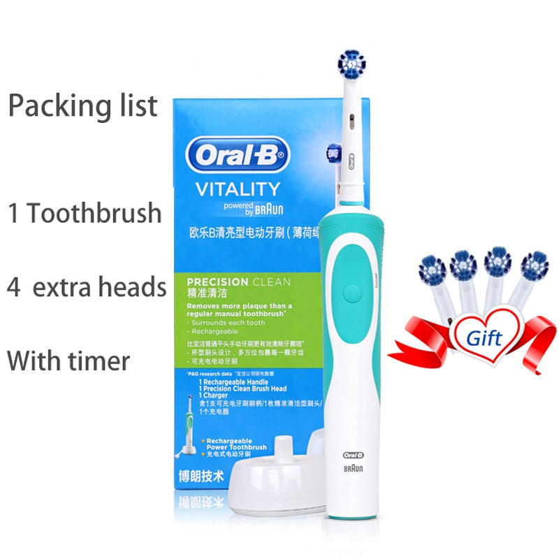 Oral B Electric Toothbrush Adult Rotation Clean Teeth Charging Tooth Brush 3D Whiten Teeth Oral Care Brush With Gift Brush Heads