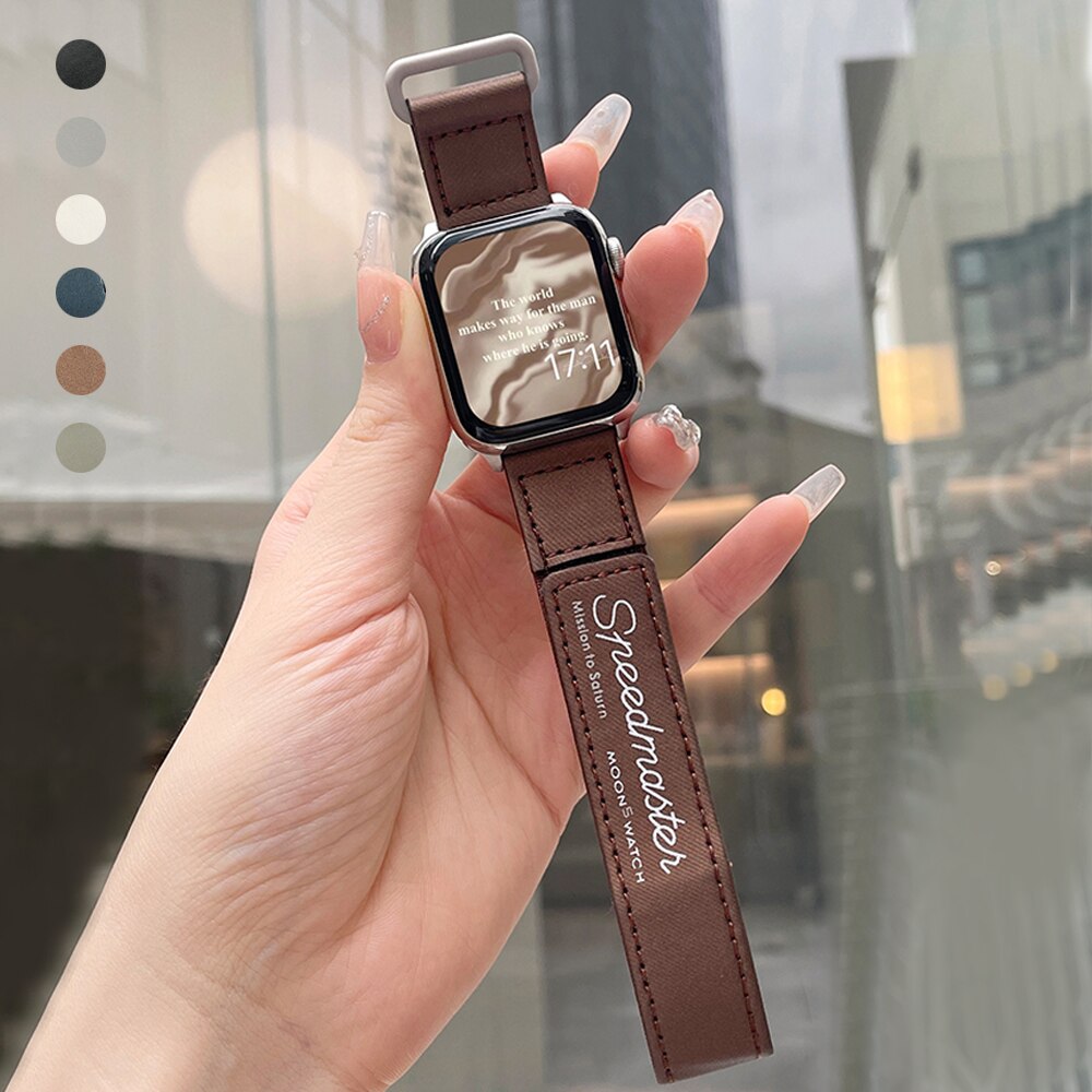 Leather Bracelet For Apple Watch Series Band 38MM 40MM 41mm 45MM 42mm 44MM Women Wristband For iWatch 7 6 se 5 4 3 2 Girls Strap