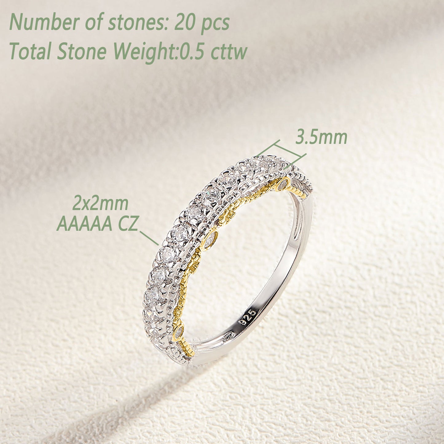 Newshe Solid 925 Sterling Silver Etenity Wedding Rings for Women AAAAA Cubic Zircons Unquine Design Classic Jewelry JR4887_BAND