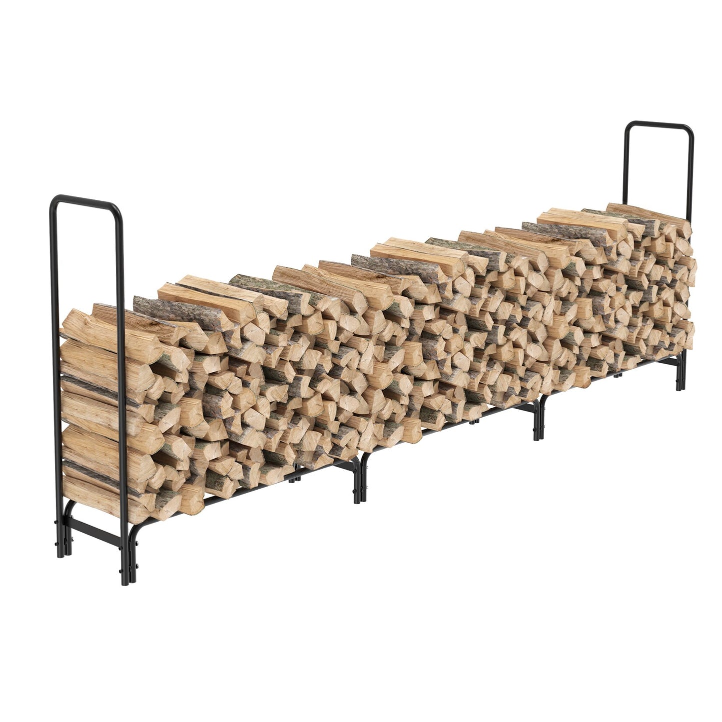 Outdoor Fire Wood Log Rack for Fireplace Heavy Duty Firewood Pile Storage Racks for Patio Deck Metal Log Holder Stand