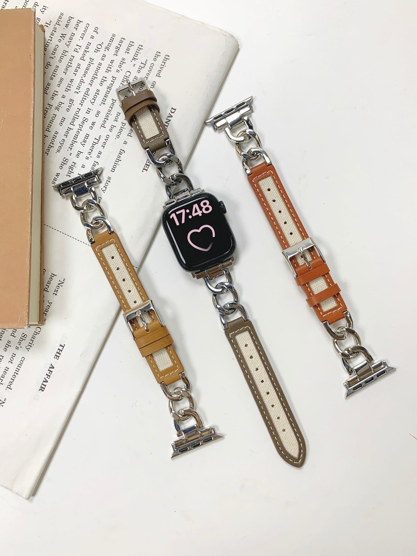 Women Strap for Apple Watch Ultra 49mm Leather Nylon Band 41 45mm 42 40mm Metal Bracelet for iWatch 8 7 se 6 5 4 38 44mm Correa