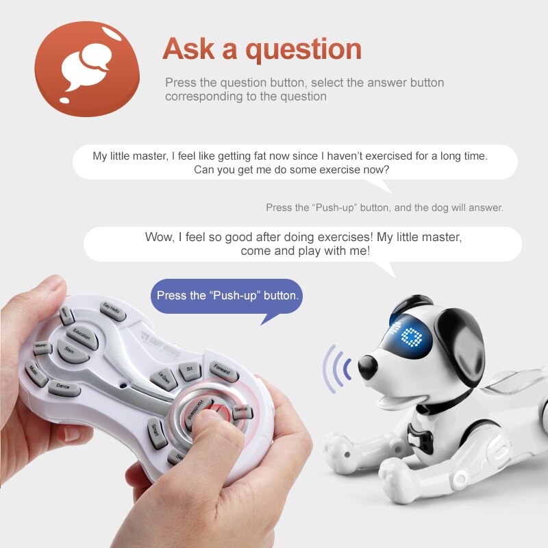 Funny RC Robot Electronic Dog Stunt Dog Voice Command Programmable Touch-sense Music Song Robot Dog for Children&#39;s Toys Gift