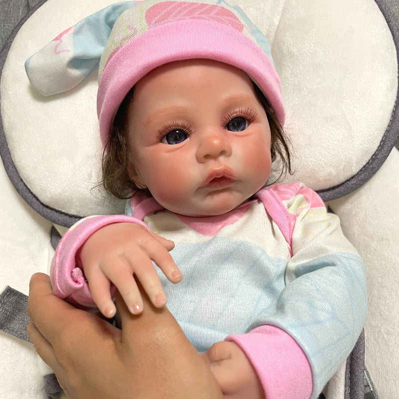 43CM Reborn Baby Dolls Finished Realistic Meadow Newborn Twins With Rooted Hair Handmade Doll For Girls Birthday Gift Toy