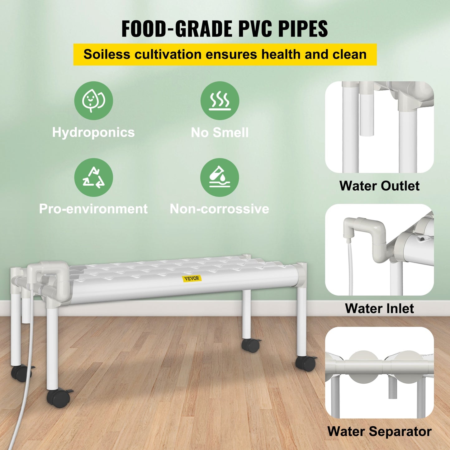 VEVOR Hydroponic Grow Kit Hydroponics System 36/54/72/90/108 Sites 1/2/3/4 Layers 4/6/8/10/12 Pipes Vegetables Lawn &amp; Garden