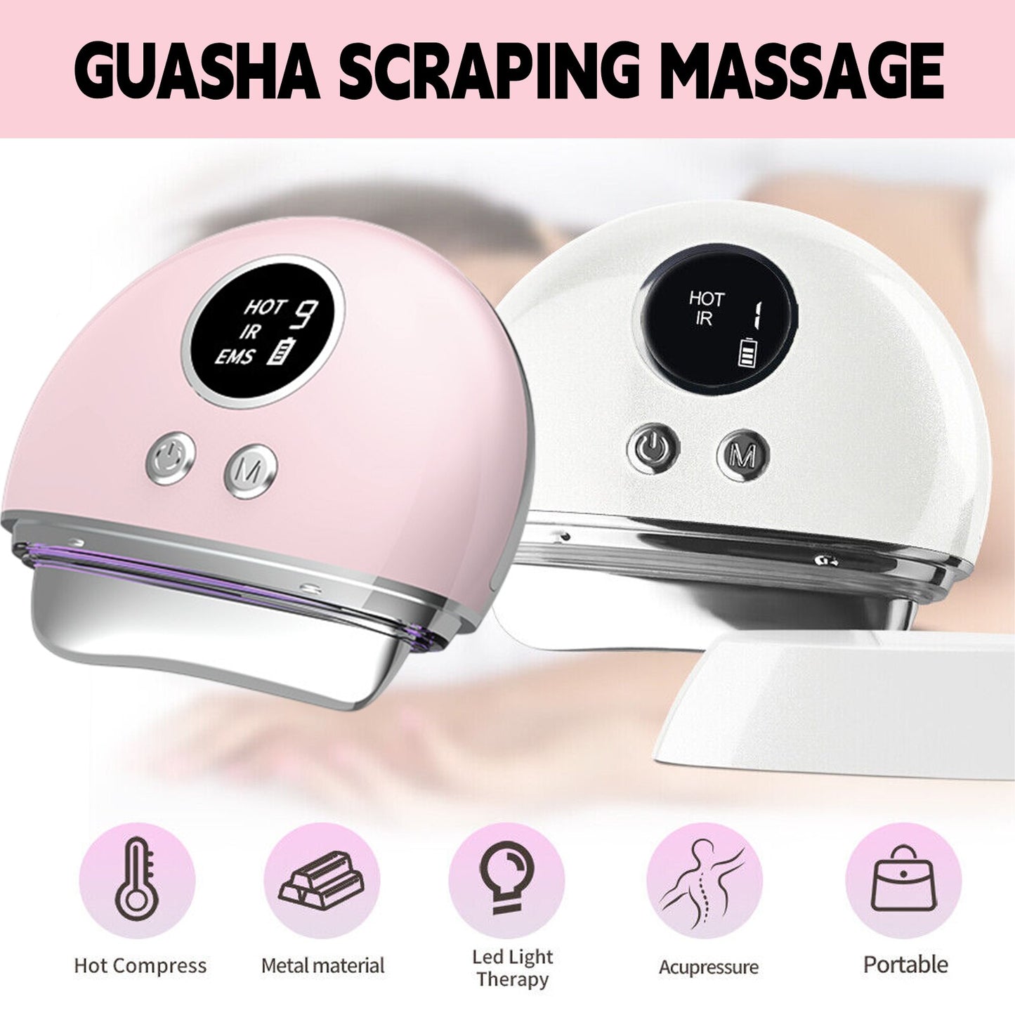 EMS Micro Current Face Introducer Guasha Massager Neck Face Lift Skin Tightening Anti-Wrinkle Cosmetic Instrument Facial Massag