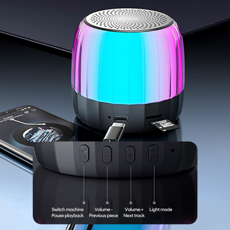 Original Lenovo K3 Plus Bluetooth 5.2 Speaker Subwoofer Portable Player RGB Light Speaker Waterproof USB Outdoor Loudspeaker