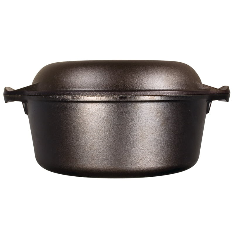 Lodge Cast Iron 5 Quart Seasoned Double Dutch Oven