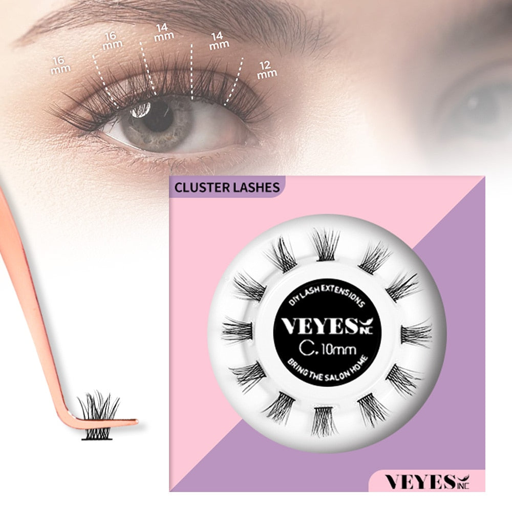 Veyes Inc DIY Lash Clusters Kits Veyelash Dropshipping Eyelash Extension Boss Volume Segmented Lashes Glue Bond Seal Applicator