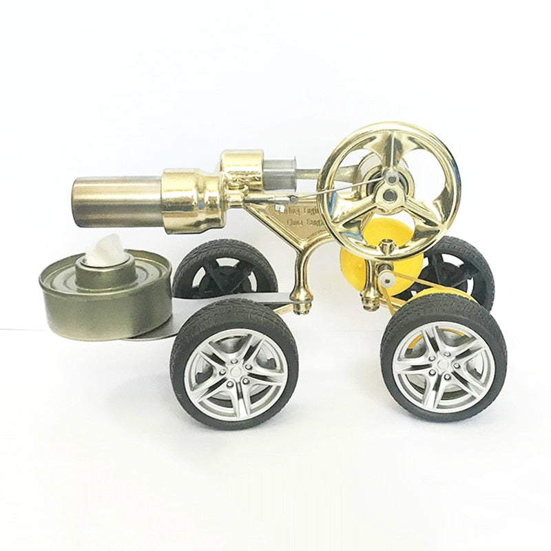 Steam Car Stirling Engine Model Physics Teaching Car Making Small Power Generation Bright Scientific Experiment Toy