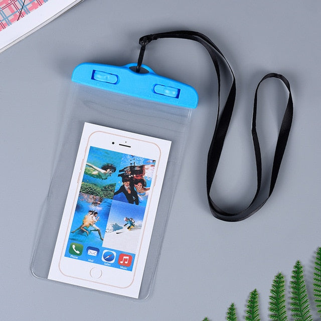 Universal Mobile Phone Transparent Waterproof Bag Three-Layer Sealed Drifting Beach Fishing Underwater 6 inch Swimming Dry Bag