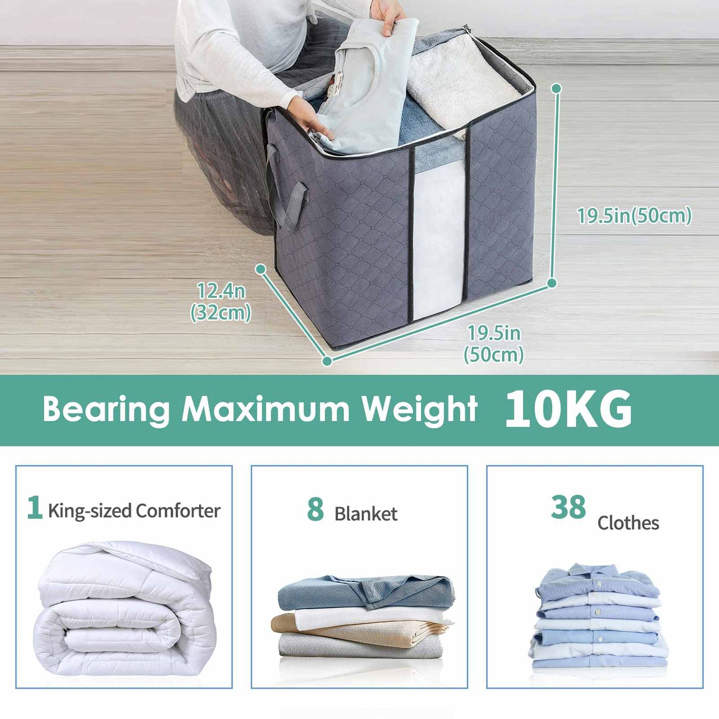 4/6pcs Non-Woven Clothes Storage Bag Folding Quilt Dust-Proof Cabinet Finishing Box Home Storage Supplies Space Bags Organizador