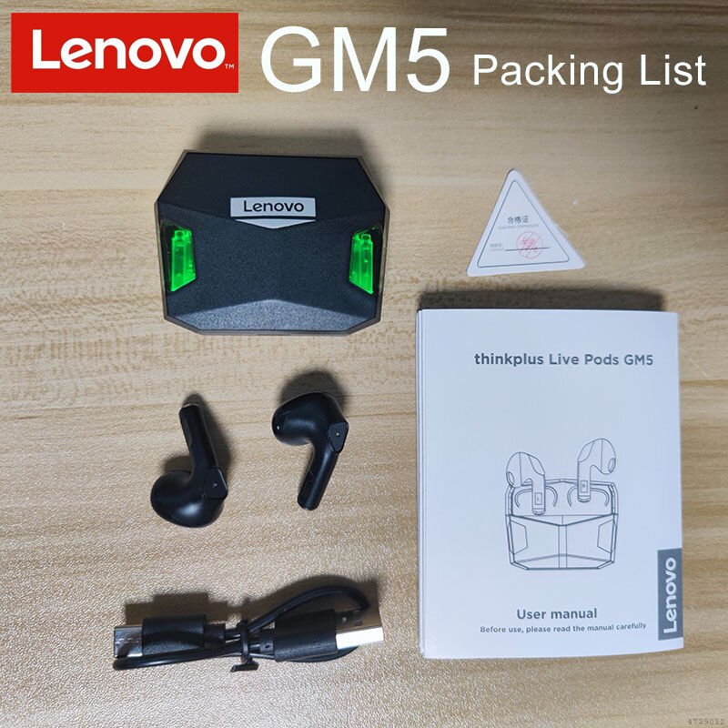 2022 Lenovo GM5 TWS Wireless Fone Bluetooth Earphones Auriculares Sports Headset Low Latency Gaming Headphone Dual Mic Earbuds