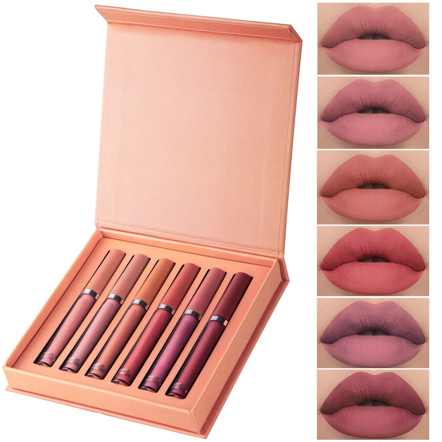 HANDAIYAN 6PC/Set Matte Velvet Lip Gloss Waterproof Long-lasting Liquid Lipstick Cosmetic Beauty Keep 24 Hours Makeup