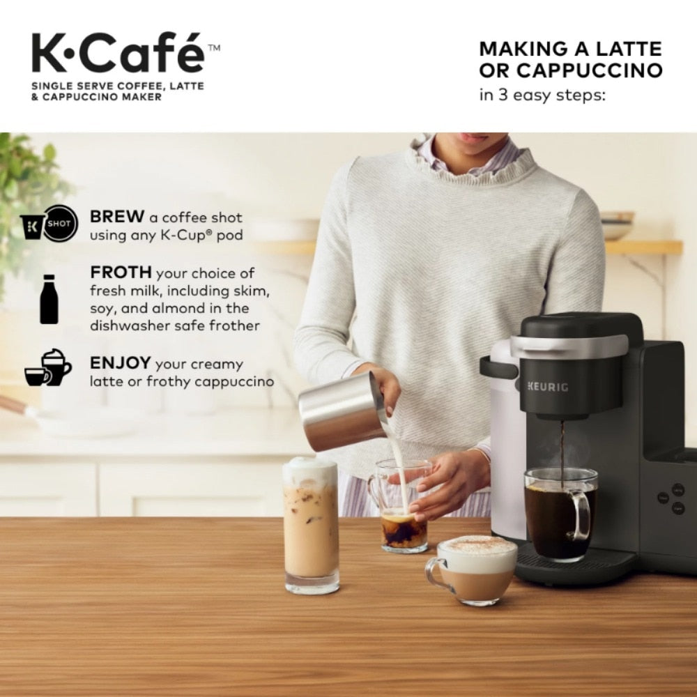 Keurig K-Cafe Single Serve K-Cup Coffee Maker with Milk Frother Latte Maker and Cappuccino Maker Intelligent Startup