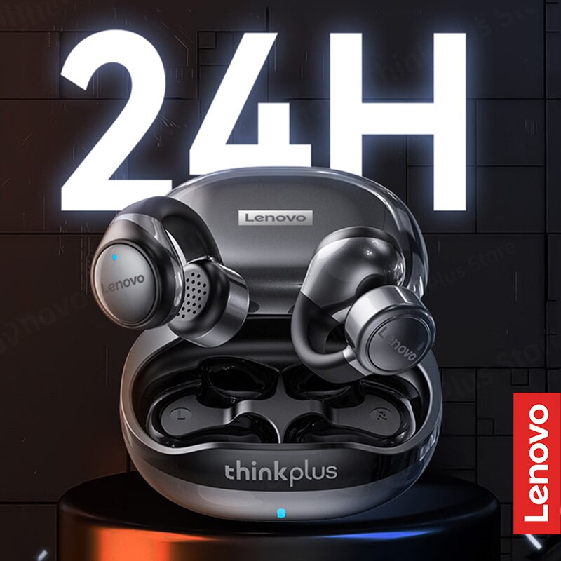 Lenovo X20 Earphones Bluetooth 5.3 Ear Clip Gaming Earphones Wireless Headphones Touch Control Earbuds Bass 350mAh New Design