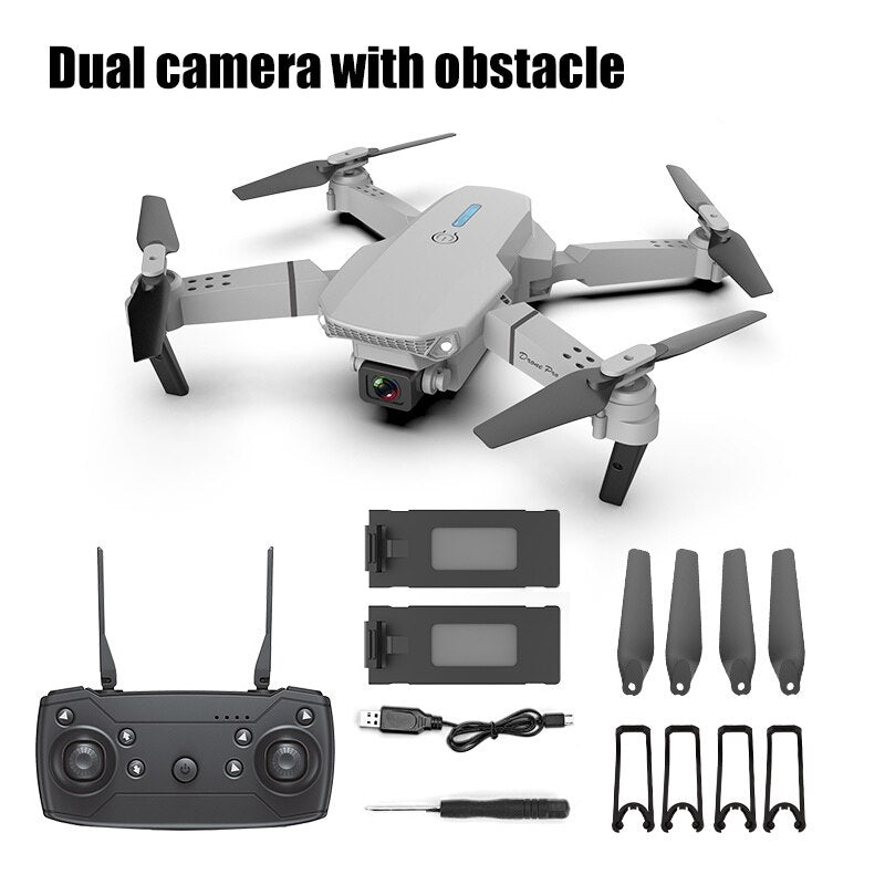 E88 RC Drone Quadcopter  With Wide Angle  Foldable Quadcopter Camera Height Hold Avoidance Quadcopter Drones Kid Gift Toys