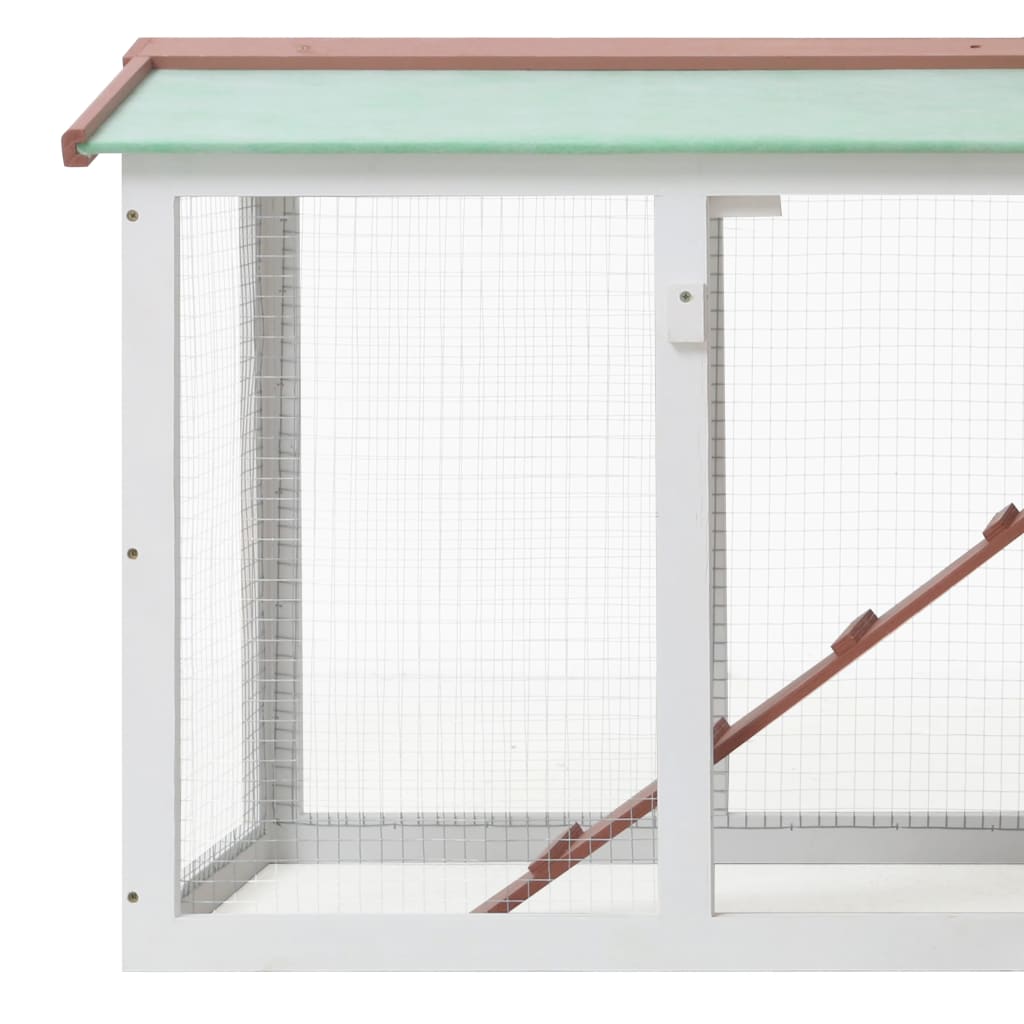 Outdoor Large Chicken coop Brown and White 57.1&quot;x17.7&quot;x33.5&quot; Wood Easy to assemble Durable For outdoor backyard gardens