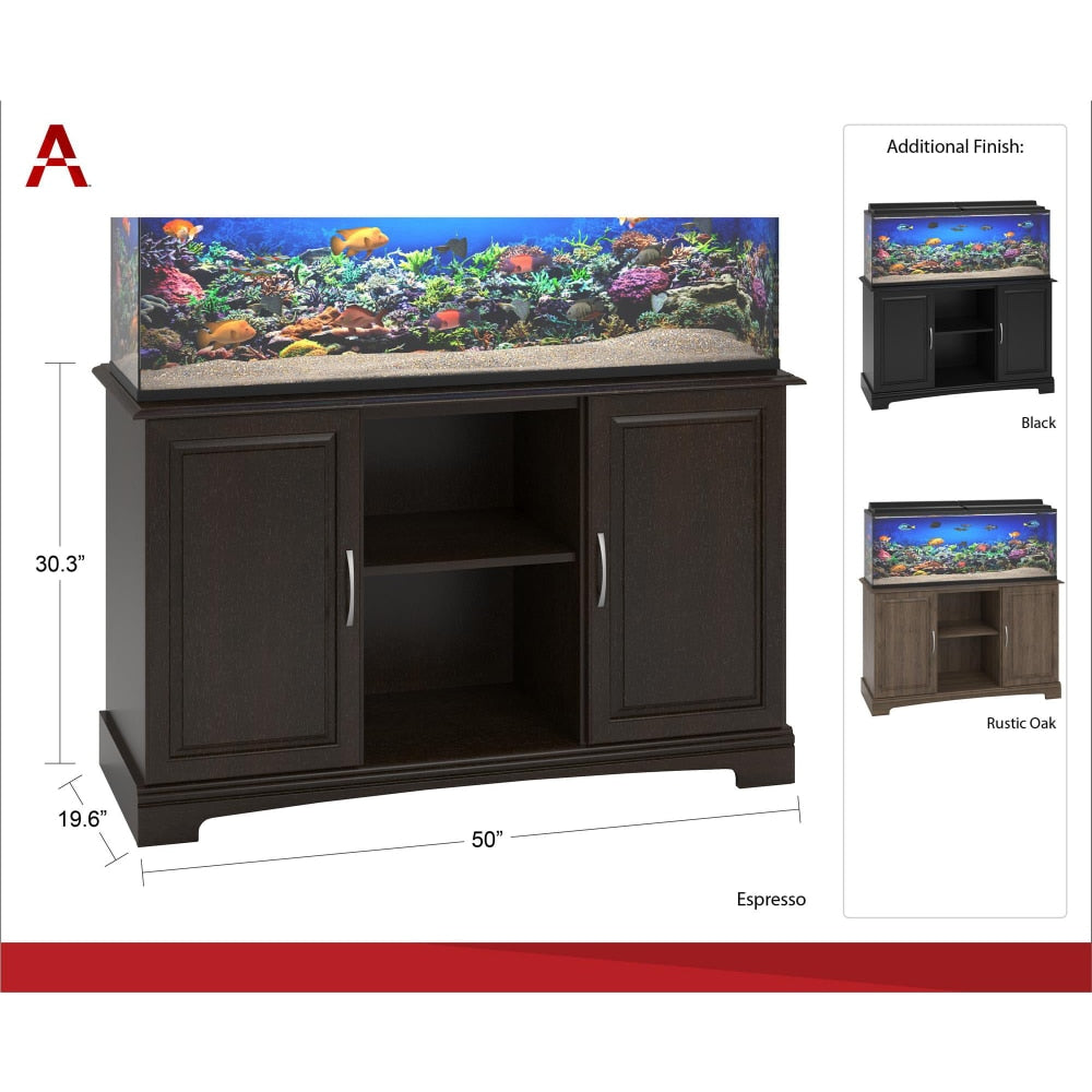 Ameriwood Home Alta Vista 50 - 75 Gallon Aquarium Stand, Rustic Oak