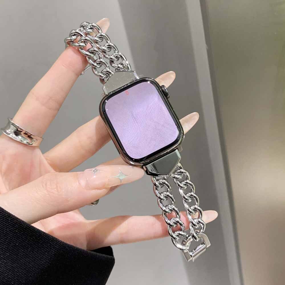 Stainless Steel Women Bracelet For Apple Watch 8 7 41mm 45mm Band 6 5 4 3 se 38 40mm Chain Strap For iWatch Ultra 49mm 42mm 44mm