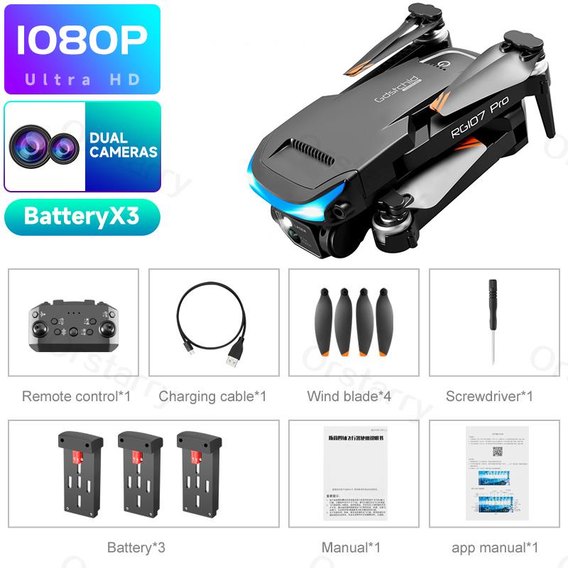 NEW RG107 Pro Drone 4K Three-sided Obstacle avoidance Professional Dual HD Camera FPV Aerial Photography Foldable Quadcopter