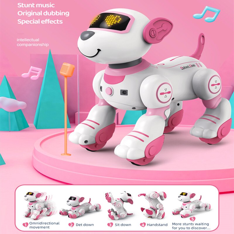 Robot Dog Remote Control Magic Pet Dog Toy Intelligent Touch Remote Control Stunt Walking Dancing Electric Pet Dog