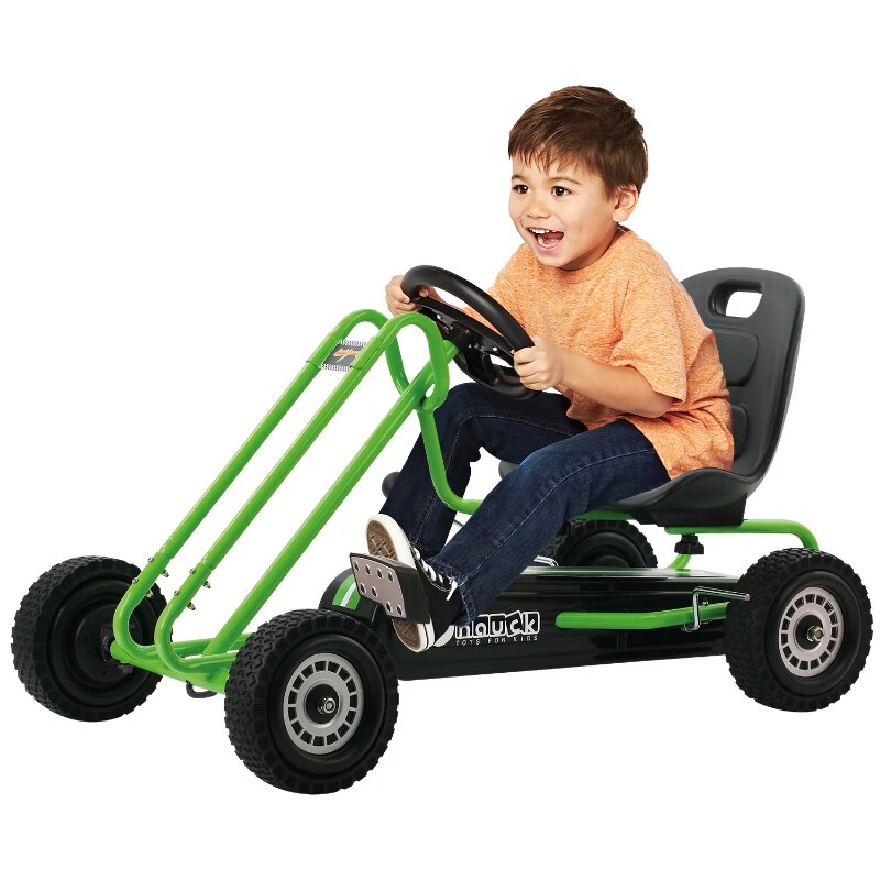 Hauck Ride-On Pedal Go-Kart Activity Green or Pink