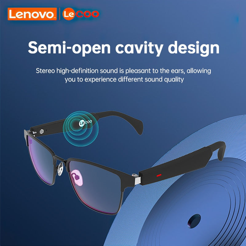 Lenovo Lecoo C9 HIFI Smart Glasses Headset Wireless Bluetooth 5.0 Sunglasses Outdoor Sport earphones Calling Music Eyeglasses