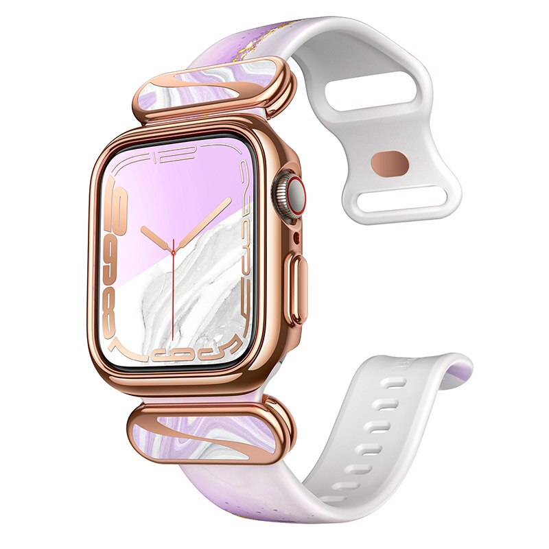 Case For Apple Watch 7/6/SE/5/4 (45/44mm) I-BLASON Cosmo Luxe Series Stylish Protective Case with Adjustable Soft Strap Bands