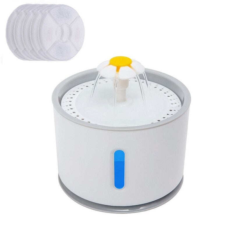 Automatic Pet Water Fountain 2.4l Dogs Cats And Rabbits Drink Water God Round Bowl With Led Light Safety And Silent Pet Supplies