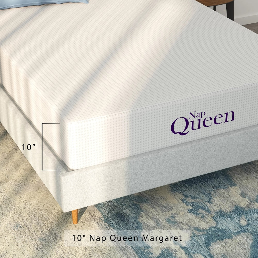 NapQueen Margaret 10&quot; Charcoal Memory Foam Mattress, Queen, W/ Antimicrobial Cover mattress