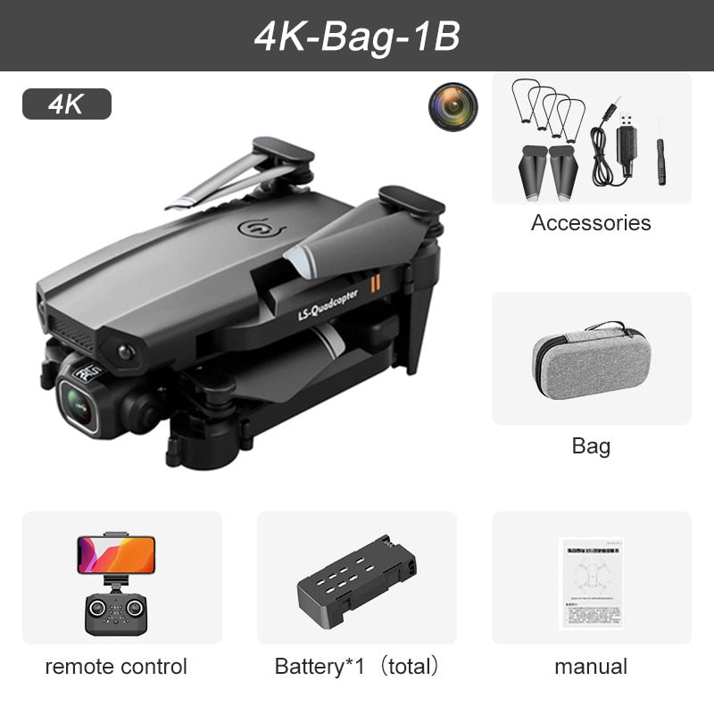 JINHENG XT6 Mini Drone 4K 1080P HD Camera WiFi Fpv Air Pressure Altitude Hold Foldable Quadcopter RC Dron Kid Toy Boys GIfts