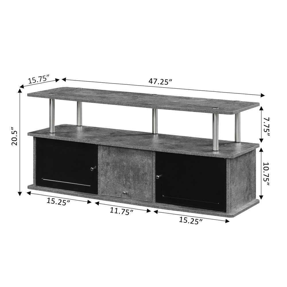 Convenience Concepts Designs2Go TV Stand with 3 Cabinets for TVs up to 50&quot;, Cement