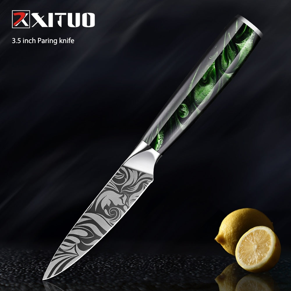 XITUO 1-8pc Kitchen knife Set Stainless Steel Pro Chef Knives Ultra Sharp Santoku Nakiri Bread Cleaver Boning Knife Cooking Tool