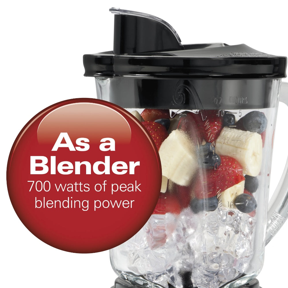 food processors Beach 12 Function Blender and Chopper with Mess-Free 40oz Glass Jar, 700W, BlackStainless, 58149