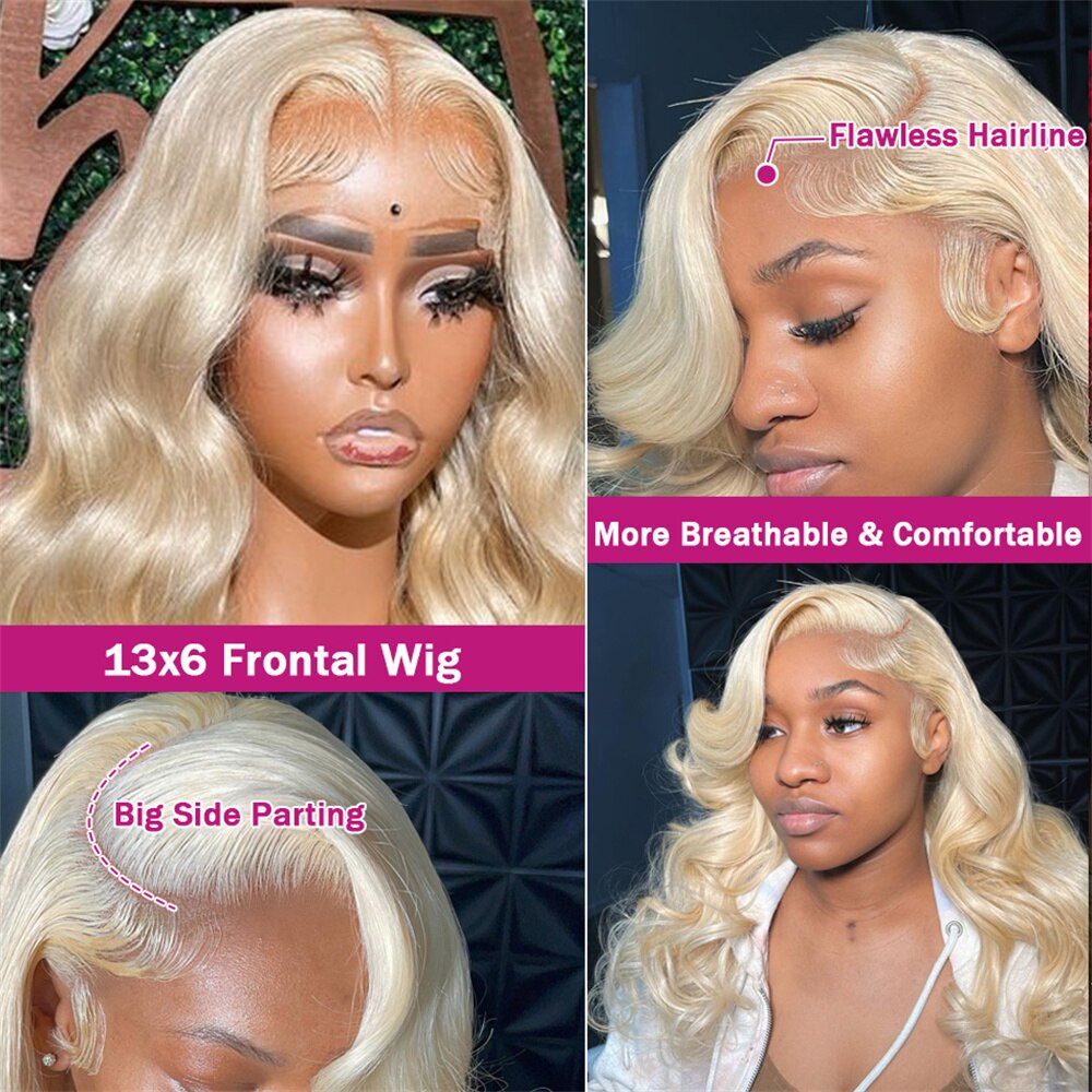 Body Wave Colored Honey Blonde 13x6 13x4 Lace Front Human Hair Wig For Women Brazilian Deep Wave 613 Hd Lace Frontal Wig