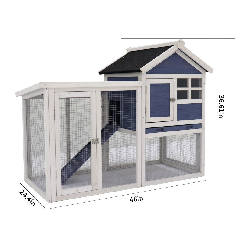 Deluxe Wooden Chicken Coop Hen House Rabbit Wood Hutch Poultry Cage Habitat For outdoor backyard gardens