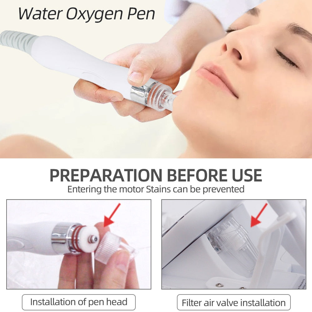 6 in 1 Hydro Oxygen Facial Machine Deep Cleansing Skin Care Beauty Device Peeling Blackhead Removal Water Dermabrasion Machine