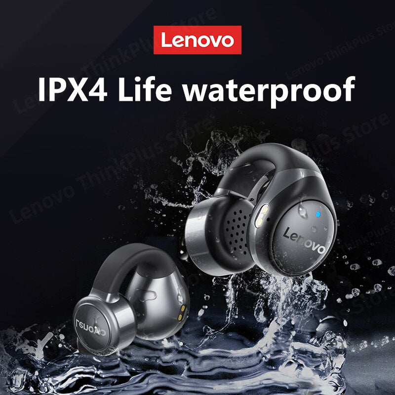 Lenovo X20 Earphones Bluetooth 5.3 Ear Clip Gaming Earphones Wireless Headphones Touch Control Earbuds Bass 350mAh New Design