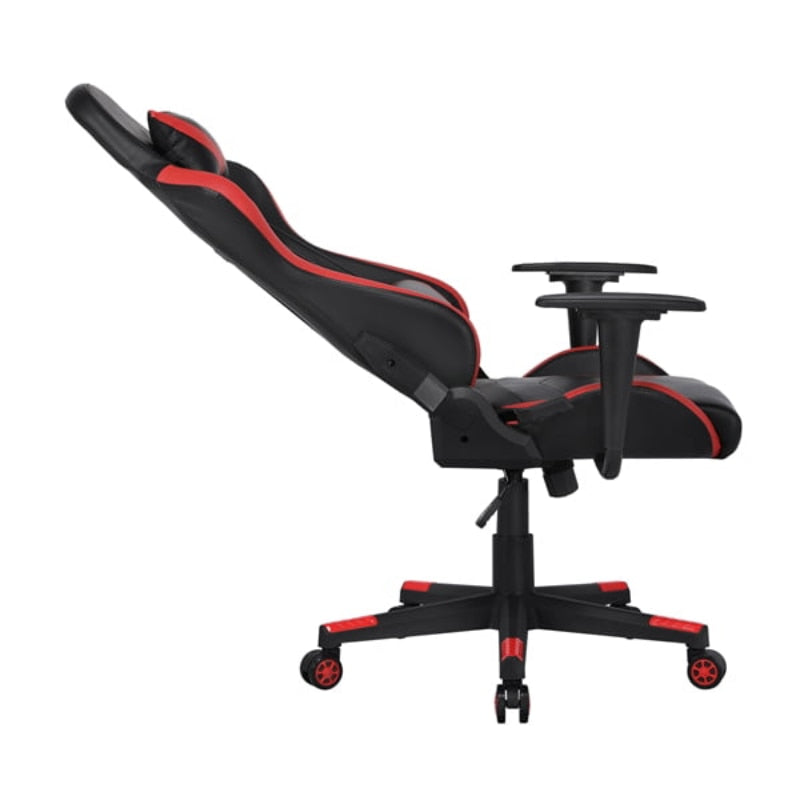 Executive Adjustable High Back Faux Leather Swivel Gaming Chair, Black/Red  Chaise Gaming