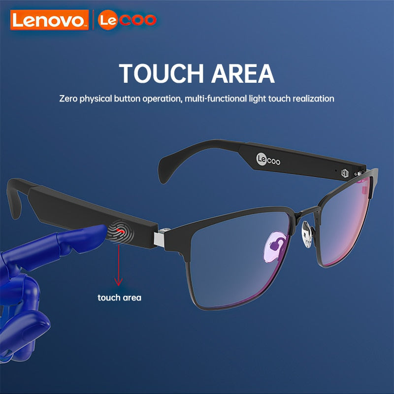 Lenovo Lecoo C9 HIFI Smart Glasses Headset Wireless Bluetooth 5.0 Sunglasses Outdoor Sport earphones Calling Music Eyeglasses