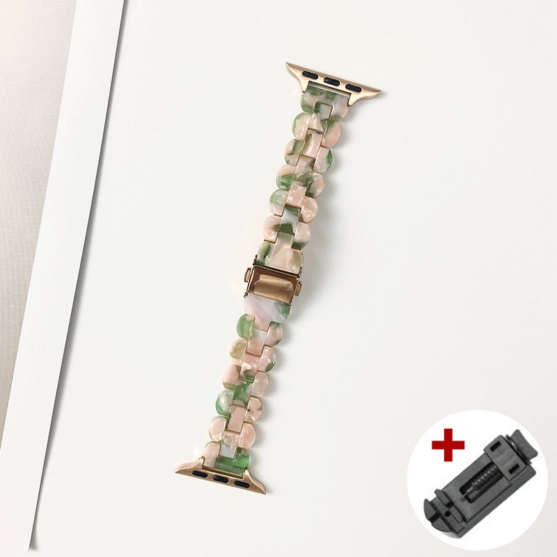 Transparent resin slim strap for iwatch Ultra 49mm 6 series 5 4 44 40mm for apple watch band 7 8 41 45mm 42 38mm lady bracelet